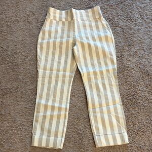New York & Company Checkered Beige and White Pants